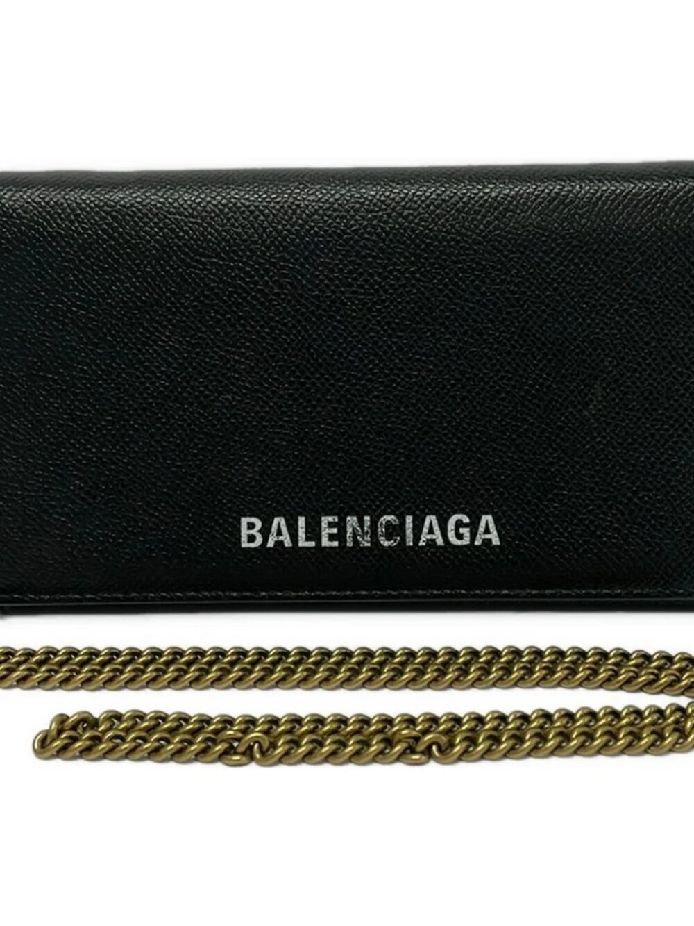 BALENCIAGA Billfold wallet on chain 579309 Black Leather Other Style Wallet